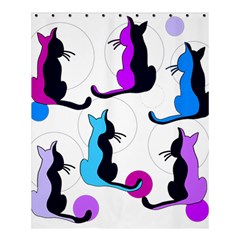 Purple Abstract Cats Shower Curtain 60  X 72  (medium)  by Valentinaart