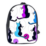 Purple abstract cats School Bags (XL)  Front