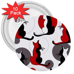 Elegant Abstract Cats  3  Buttons (10 Pack)  by Valentinaart