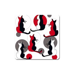 Elegant Abstract Cats  Square Magnet by Valentinaart