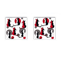 Elegant Abstract Cats  Cufflinks (square) by Valentinaart