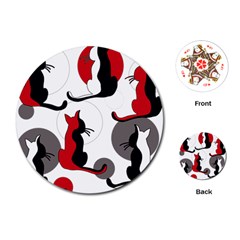 Elegant Abstract Cats  Playing Cards (round)  by Valentinaart