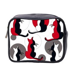 Elegant Abstract Cats  Mini Toiletries Bag 2-side by Valentinaart