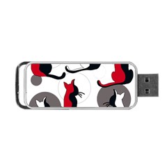 Elegant Abstract Cats  Portable Usb Flash (two Sides) by Valentinaart