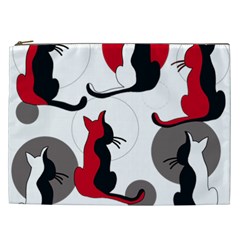 Elegant Abstract Cats  Cosmetic Bag (xxl)  by Valentinaart