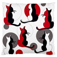 Elegant Abstract Cats  Large Flano Cushion Case (one Side) by Valentinaart