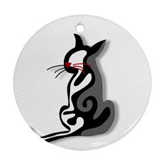 Elegant Abstract Cat  Ornament (round)  by Valentinaart