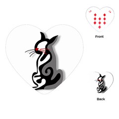 Elegant Abstract Cat  Playing Cards (heart)  by Valentinaart