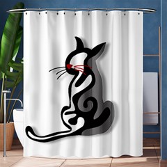 Elegant Abstract Cat  Shower Curtain 60  X 72  (medium)  by Valentinaart