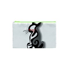 Elegant Abstract Cat  Cosmetic Bag (xs) by Valentinaart