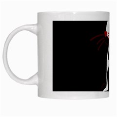 Gray elegant cat White Mugs