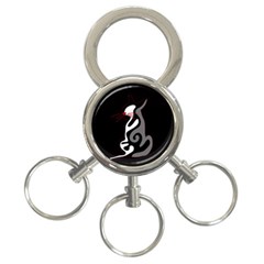 Gray elegant cat 3-Ring Key Chains