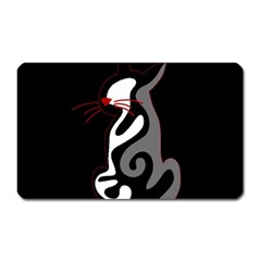 Gray elegant cat Magnet (Rectangular)