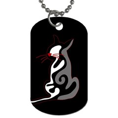 Gray elegant cat Dog Tag (Two Sides)