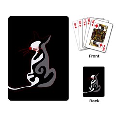 Gray elegant cat Playing Card