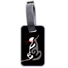 Gray elegant cat Luggage Tags (Two Sides)