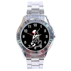 Gray elegant cat Stainless Steel Analogue Watch