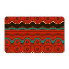 Orange Black And Blue Pattern Magnet (rectangular) by digitaldivadesigns