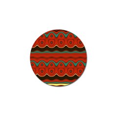 Orange Black And Blue Pattern Golf Ball Marker by digitaldivadesigns