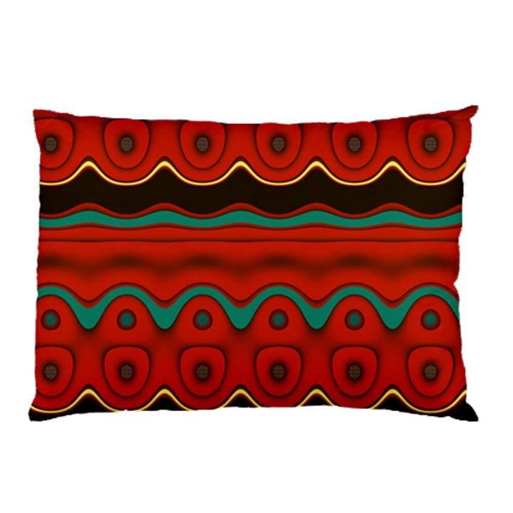 Orange Black and Blue Pattern Pillow Case