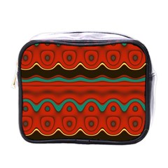 Orange Black And Blue Pattern Mini Toiletries Bags