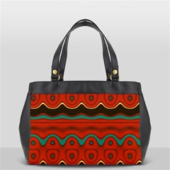 Orange Black And Blue Pattern Office Handbags (2 Sides) 