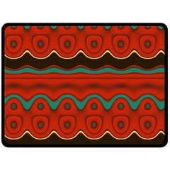 Orange Black And Blue Pattern Fleece Blanket (large)  by digitaldivadesigns