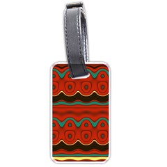 Orange Black And Blue Pattern Luggage Tags (one Side) 