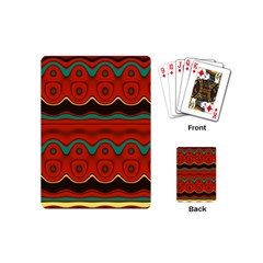 Orange Black And Blue Pattern Playing Cards (mini)  by digitaldivadesigns