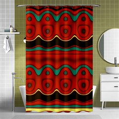 Orange Black And Blue Pattern Shower Curtain 48  X 72  (small) 