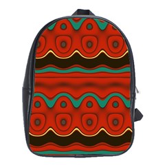 Orange Black And Blue Pattern School Bags (xl)  by digitaldivadesigns