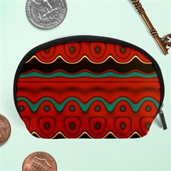 Orange Black And Blue Pattern Accessory Pouches (large)  by digitaldivadesigns