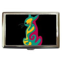 Colorful Abstract Cat  Cigarette Money Cases by Valentinaart