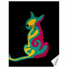 Colorful Abstract Cat  Canvas 12  X 16   by Valentinaart