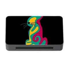 Colorful Abstract Cat  Memory Card Reader With Cf by Valentinaart