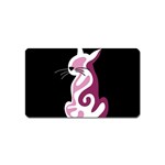 Pink abstract cat Magnet (Name Card) Front