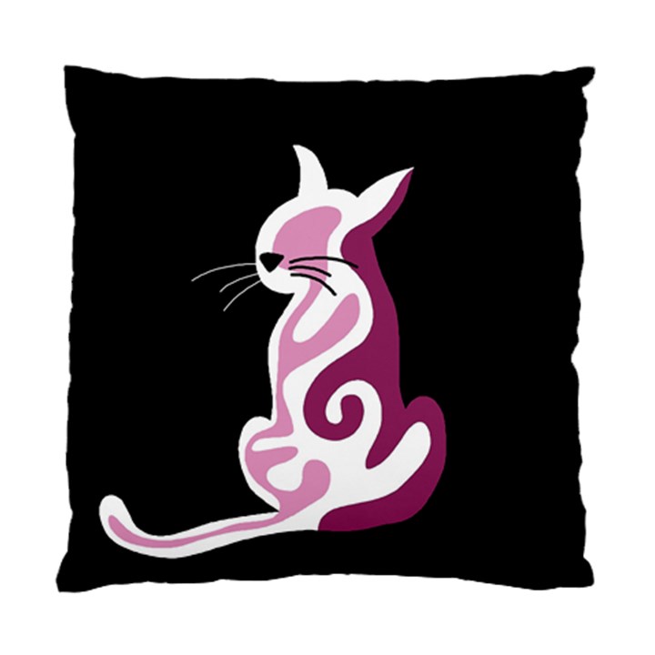 Pink abstract cat Standard Cushion Case (Two Sides)