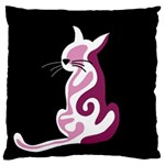 Pink abstract cat Large Cushion Case (One Side) Front