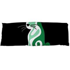 Green Abstract Cat  Body Pillow Case Dakimakura (two Sides) by Valentinaart