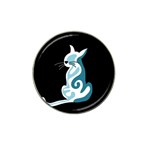 Blue abstract cat Hat Clip Ball Marker Front