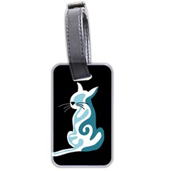 Blue abstract cat Luggage Tags (Two Sides)