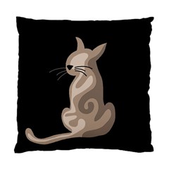 Brown Abstract Cat Standard Cushion Case (one Side) by Valentinaart