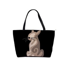 Brown Abstract Cat Shoulder Handbags