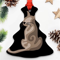 Brown Abstract Cat Ornament (christmas Tree) by Valentinaart