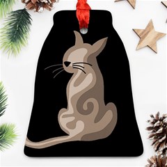 Brown Abstract Cat Ornament (bell)  by Valentinaart