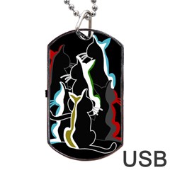 Street Cats Dog Tag Usb Flash (one Side) by Valentinaart