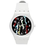 Street cats Round Plastic Sport Watch (M) Front