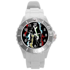 Street Cats Round Plastic Sport Watch (l) by Valentinaart