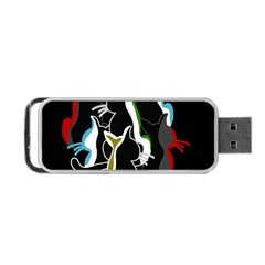 Street Cats Portable Usb Flash (one Side) by Valentinaart