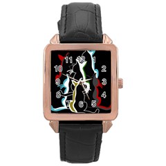 Street Cats Rose Gold Leather Watch  by Valentinaart